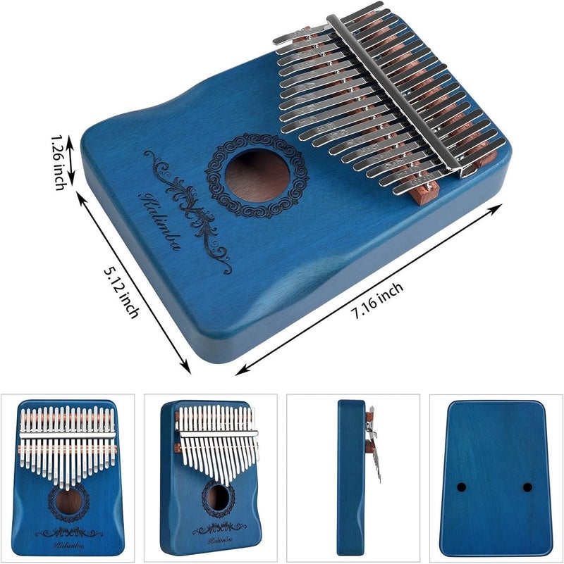 Flyott Kalimba Thumb Piano 17 Keys, Finger Piano Musical Instruments, Mbira Music Kids Gifts Adult Beginners Hand Pianos (Blue) - Image 3